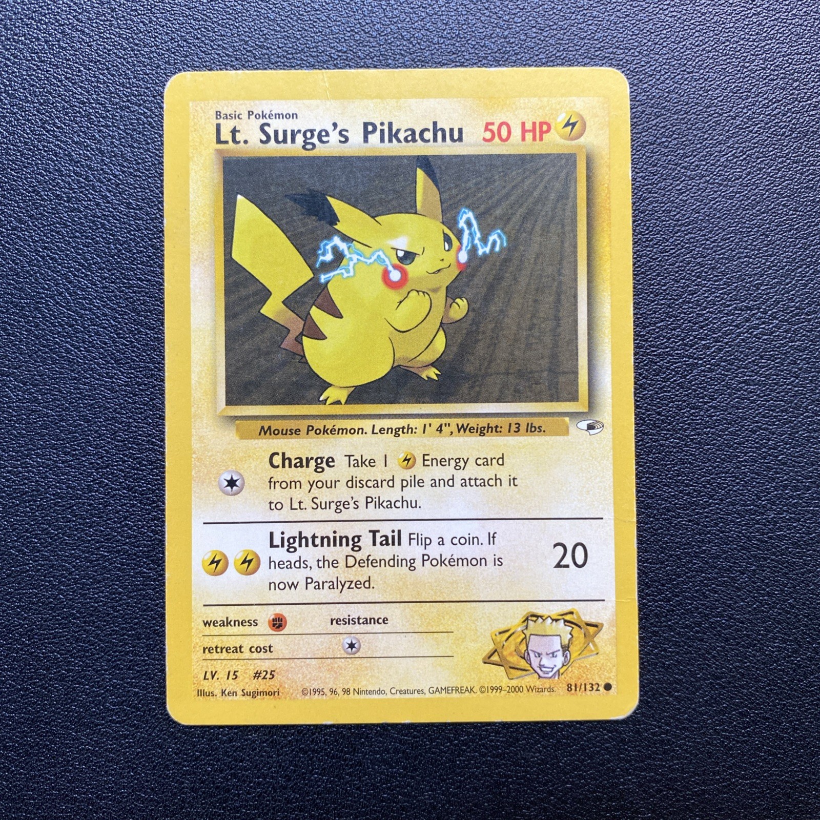 Lt. Surge's Pikachu 081/132 Gym Heroes Regular