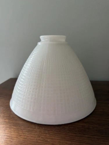 Vintage Milk Glass Lamp Shade 8” W 2.25" Fitter