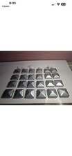 24 x Fence Post Tops Galvanised Pyramid Square Galvanised Metal 70mm By 70mm