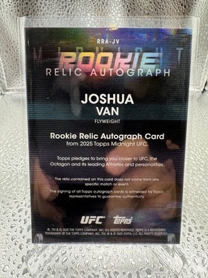 2025 Topps Midnight UFC Joshua Van Twilight Rookie RC Patch