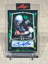 2025 Leaf Sports Heroes - Bo Jackson -  /9 Green Cracked Ice #BA-BJ1 Autograph