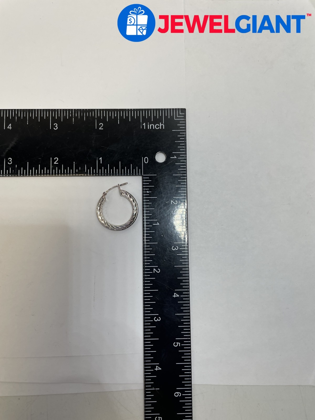 Sterling Silver 1 Pair Of Pierce Earrings Hoops 4.4G #Gh379