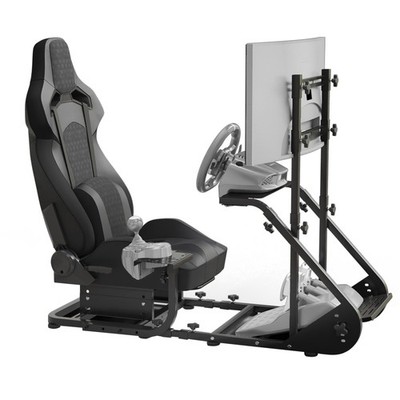 Sim Racing Simulator Cockpit Reclining Slides Seat Adjustable Monitor/TV Stand