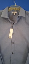 Bar III Slim fit Men's Stretch 100 Cotton Button-Down Shirt Blue XL NWT