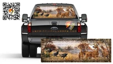 Hunting Deer Turkey Forest Rear Window Perf Graphic Decal Sticker Trucks Campers