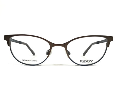 Flexon Kinder Brille Rahmen J4010 220 Brown Blau Cat Eye Titan 48-18-135