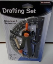 2 packs Drafting sets. Compass Protractor. Asst. colors. 28