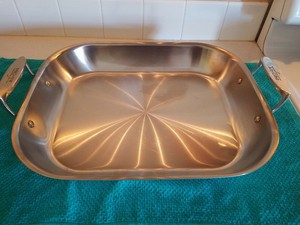 flared clad roasting holders pan pot stainless steel