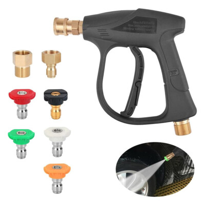 #ad #ad 3000 PSI High Pressure Washer Gun For Car Wash Foam Spray Short Wand Nozzle Tips $20.56
