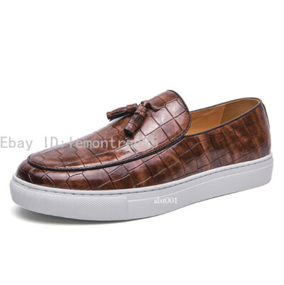 Mens Leather Penny Loafers New Shoes Dress Casual Tassel Slip-on Comfort US  6-10