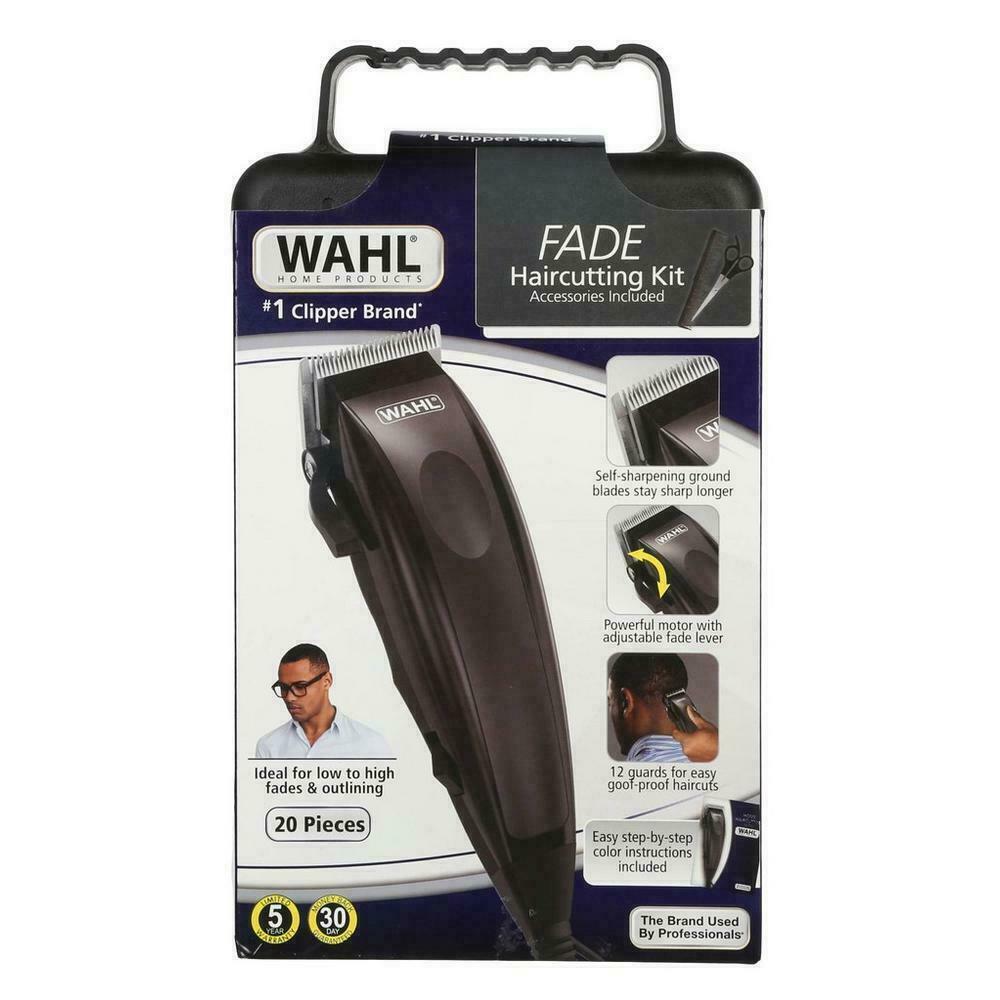 20 PCS WAHL MSRP $55.99 FADE BLACK TRIMMER CLIPPING GROOMING HAIRCUTTING KIT