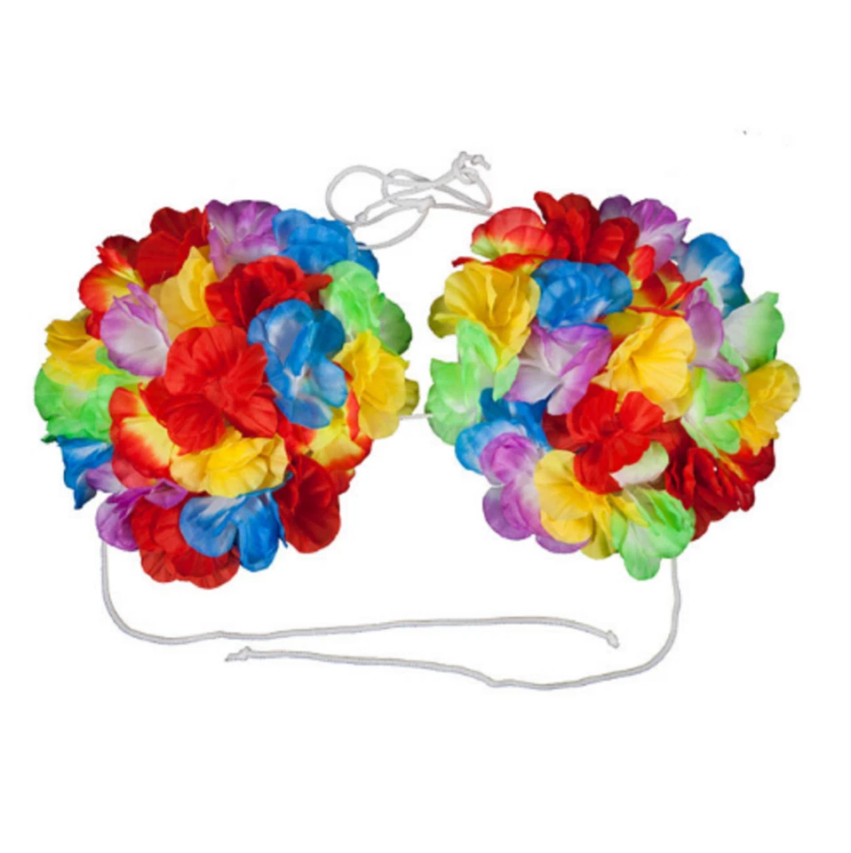 Wicked Costumes Hawaiian Flower BH-Bra Top Wakiki Hula Girl One Size Multi - Bild 1 von 1