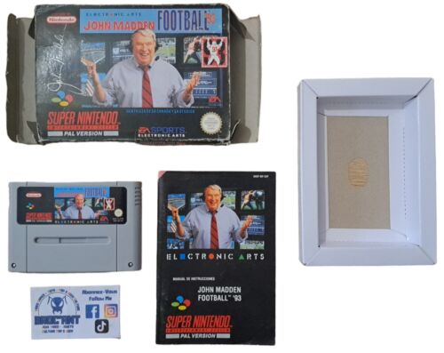 John Madden Football 93 ESP Boxed Super Nintendo SNES Tested Functional - Picture 1 of 5