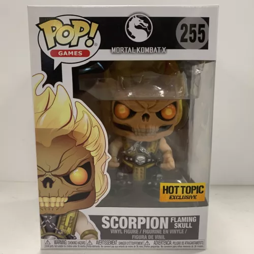 Funko Pop! Scorpion #255 Flaming Skull Hot Topic Exclusive Mortal Kombat X