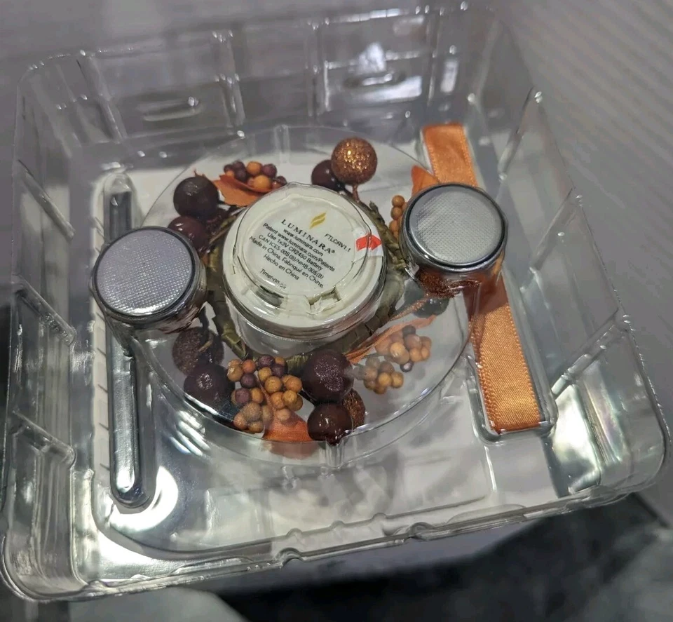 Luminara Remote Control Fall Harvest Pumpkin Glass Ornament Flameless Candle 2 - Image 4 of 4