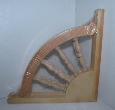 Pair of Pine Wood Fan Spindle Shelf Brackets Corbels 7 3/4'' x 1/2'' - NEW
