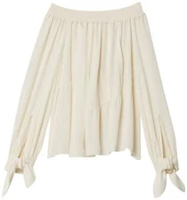 Derek Lam $1,190 Silk Off-The-Shoulder White Blouse NWT (Sizes: 36, 38IT/2, 4US)