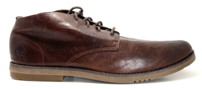 Timberland Yorkdale Brown Leather Lace Up Chukka Boots A22GK Men's Size 12  | eBay