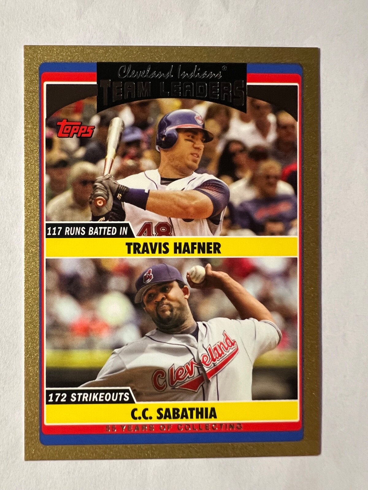 2006 Topps Update Gold #UH315 Travis Hafner  C.C. Sabathia TL #'d 1942/2006