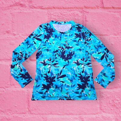 Bean SunSmart UPF50+ Sun Shirt Top Womens XS REG Aqua