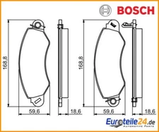Brake pad set, disc brake Bosch 0986494300 for LDV