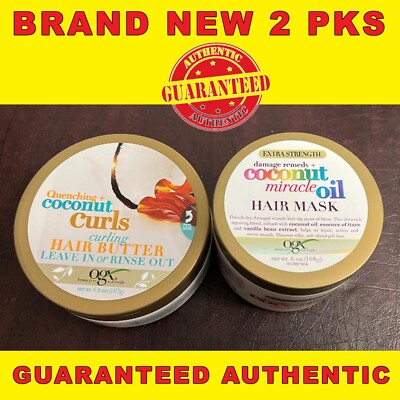 OGX Quenching + Coconut Curls Curling Hair Butter 6.6 oz+Coconut Miracle Oil