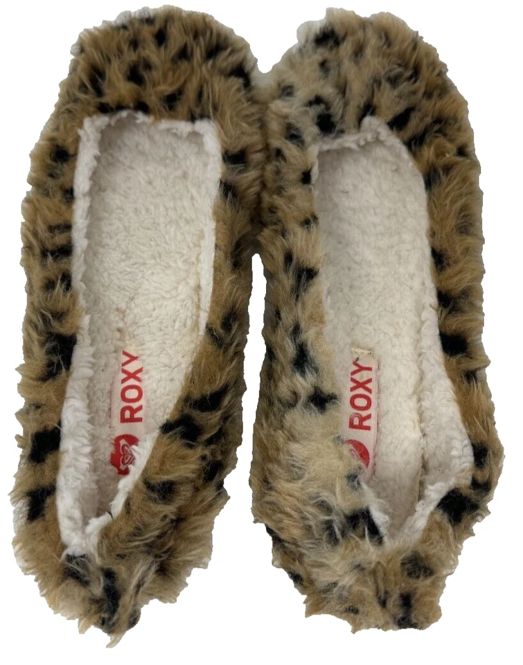 Zapatillas para mujer Roxy sin cordones de piel sintética difusa con estampado de leopardo talla: 8 77EF Foto 3 de 4