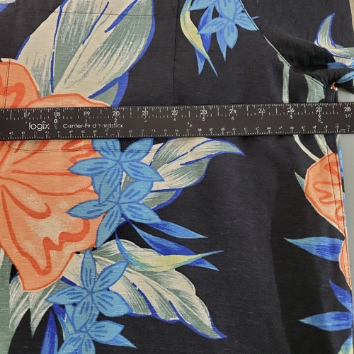 Caribbean 100$ Silk Tropical Hawaiian Button Up Shirt Men's 2XT Black Multicolor - Picture 13 of 14