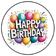 HAPPY BIRTHDAY BALLOONS ENVELOPE SEALS LABELS STICKERS PARTY FAVORS