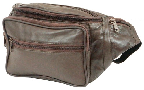 Genuine Leather Fanny Pack Large Multi Zippered Waist Bag Design Hip Purse - Picture 14 of 19