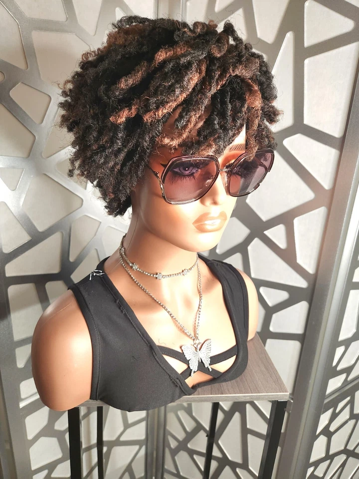 Dreadlock Twist Peluca Locs Peluca Negro Castaño Rojizo Peluca Trenzada Peluca Sin Pegamento 1B/30 Foto 2 de 4