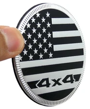 1pc American Flag Decal Sticker Emblem 4x4 Badge Black/Silver Fender 6cm 2.36"
