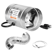 4 Inch 100 CFM Booster Fan Inline Vent Blower for Grow Tent HVAC Exhaust