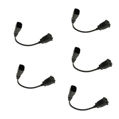 (5PACK) 1Ft IEC 320 C14 male to 1-15R female adapter cable  for UPS PDU Server