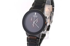 Homme Citizen AT2245-57E Eco-Drive Axiom Noir Inox Acier Montre Chronographe