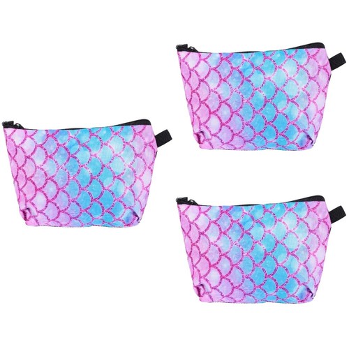 Mermaid Tail Blanket Scale Cosmetic Bag Durable Makeup Travel - 第 12/12 張圖片