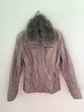 Montanaco Tan Faux Leather Jacket With Removable Collar Is Nwot! Women's Medium