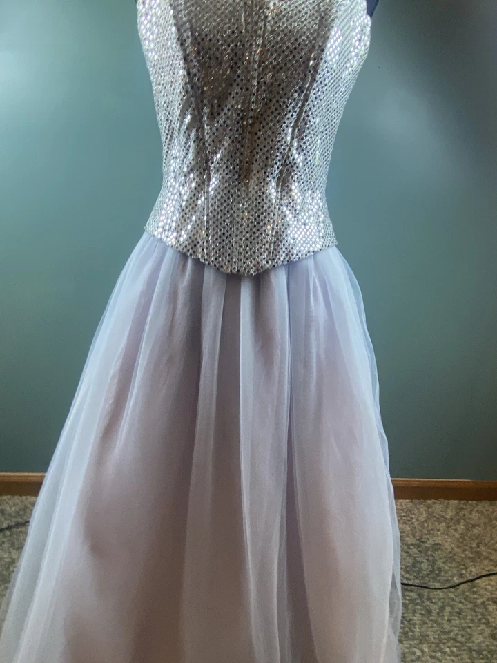 Vestido Corsé Roberta Largo Formal Lentejuelas Halter Para Mujer Talla 11/12 Hecho en EE. UU. Foto 4 de 4