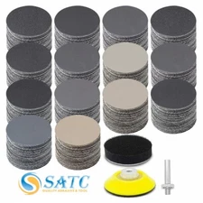 182PCS 2" Hook Loop Sanding Discs Drill Wet Dry Sandpaper Pads Kit 60-10000 Grit