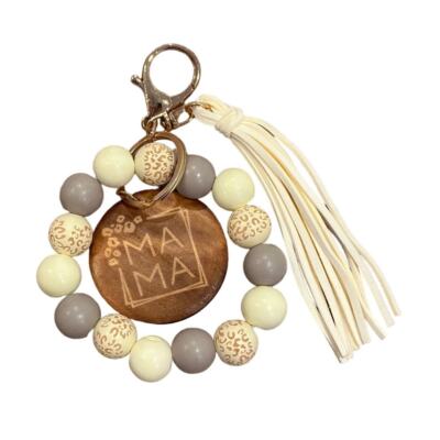 MAMA Beaded Keychain with Tassel