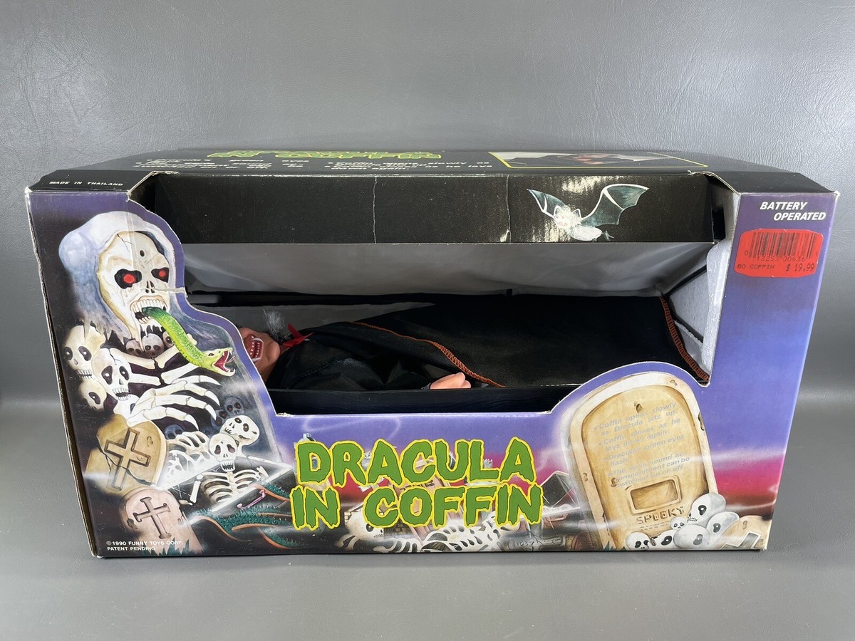 Vampire Dracula In Coffin Halloween , Lights, Sounds 1990