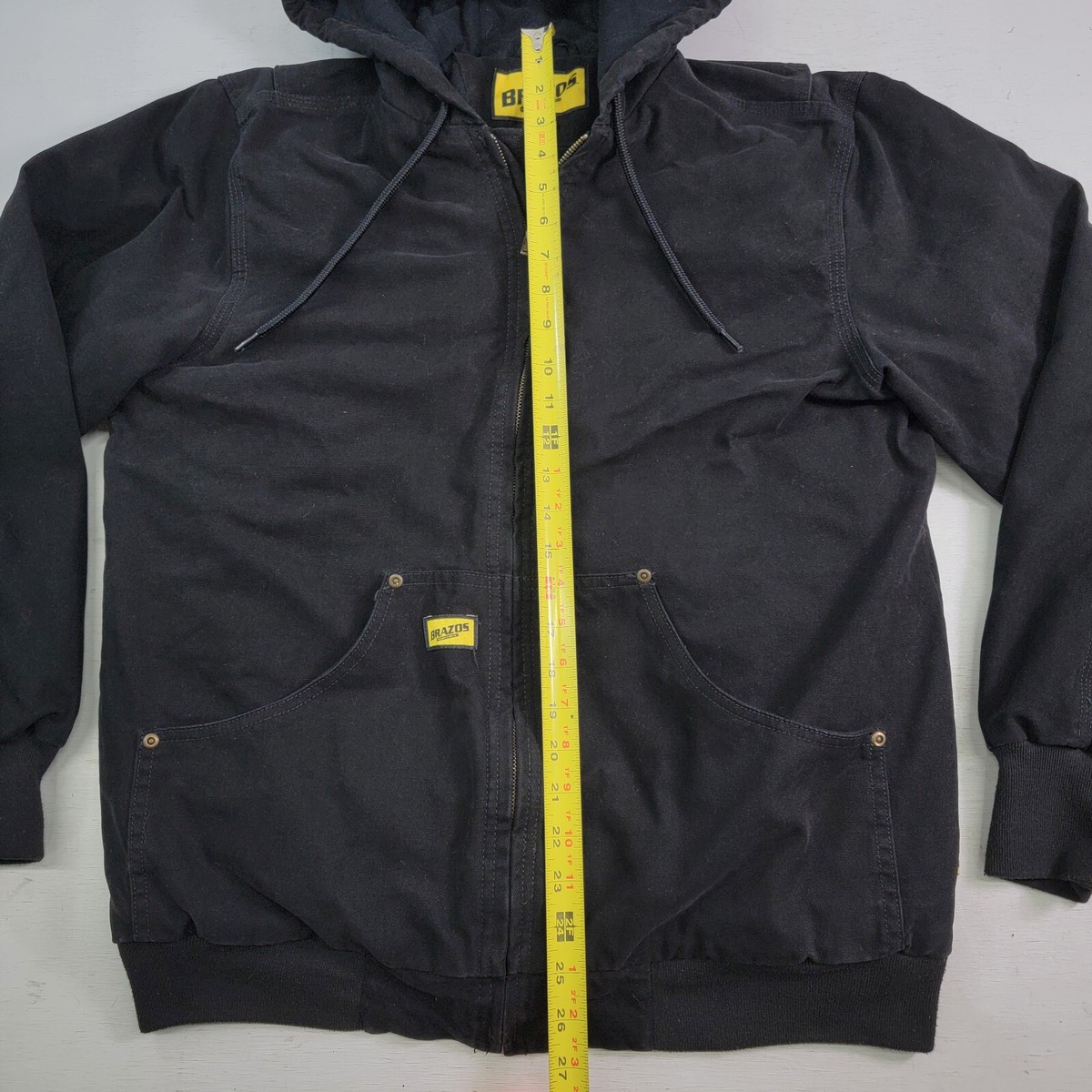 Brazos Work Force Series Black Canvas Jacket Mens Sz M Heavy