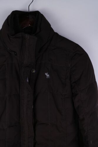 Abercrombie & Fitch Women Down Parka Jacket Casual Windproof Brown size S UK8 - Picture 3 of 7