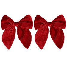 5" Christmas Velvet Fable Hair Bows Kids Big Velvet Ribbon Sailor 5 Inch Red