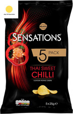 Walkers Thai Sweet Chilli Multipack Crisps, 5 X 25 G