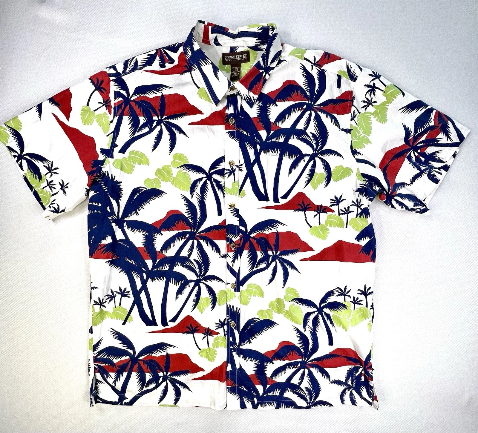 COOKE STREET Honolulu Hawaiian Shirt 2X Blue White Palms Cotton Spread Collar
Opens in a new window