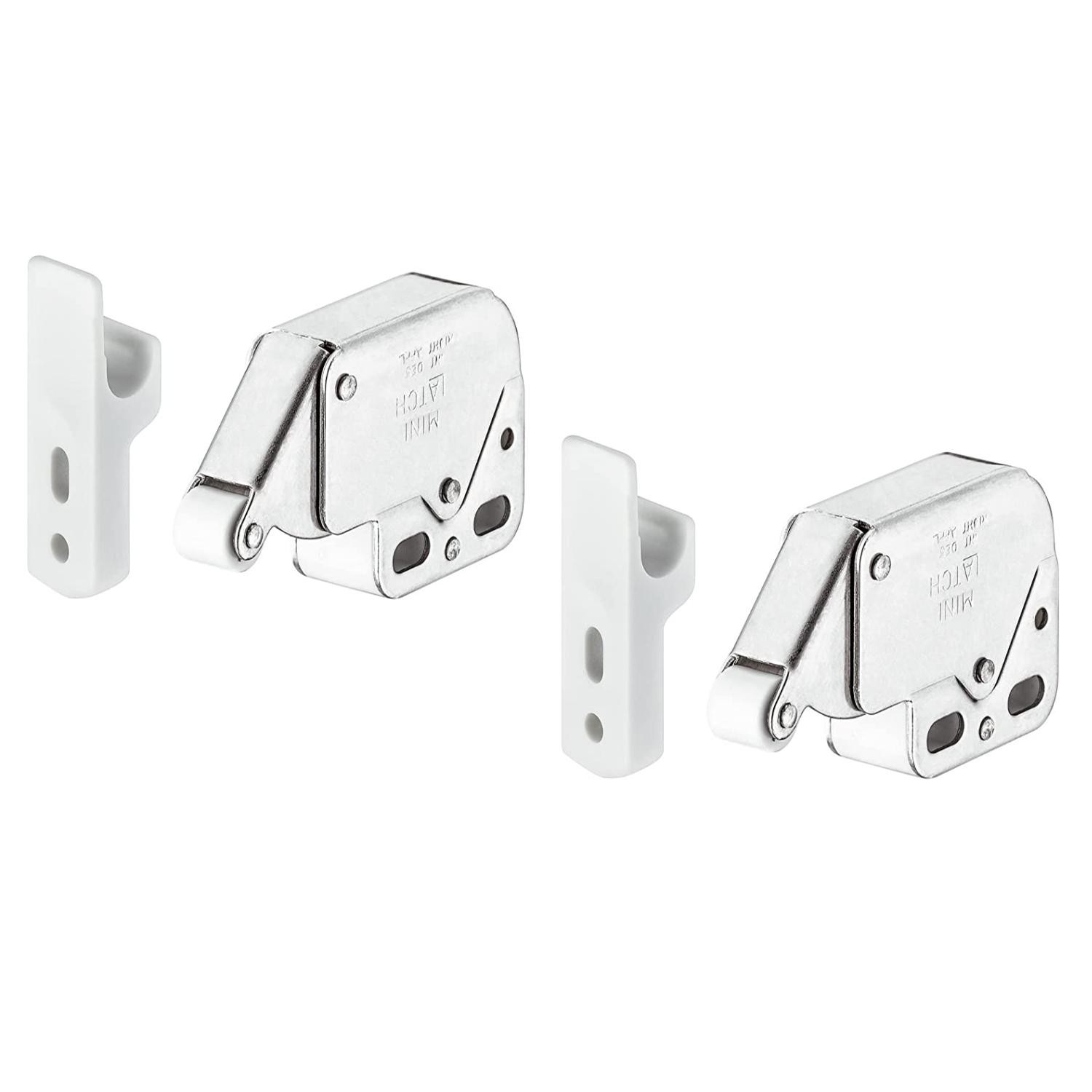 Hafele Mini Latch Automatic Spring Catch Nickel Plated (2 Pack)