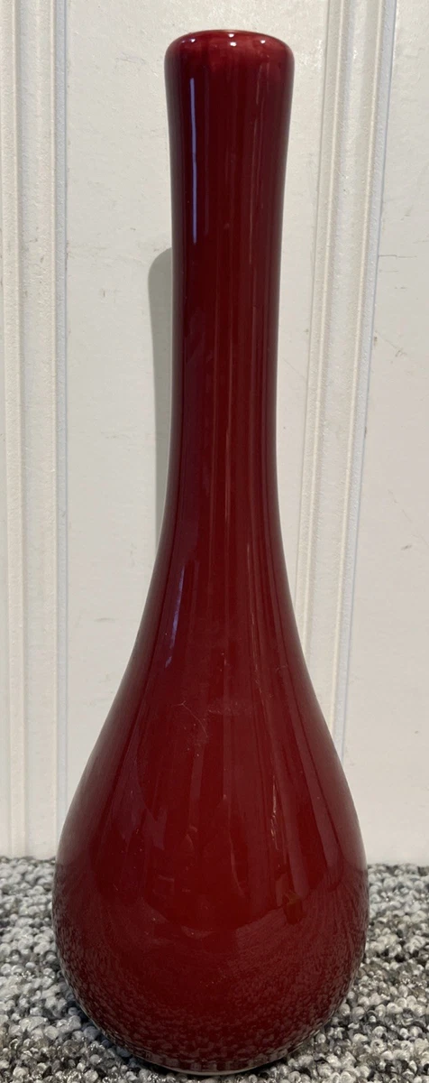 中国 赤い 花瓶 七宝焼 赤透 四君子文 花瓶 七宝焼 赤透 四君子文 花瓶