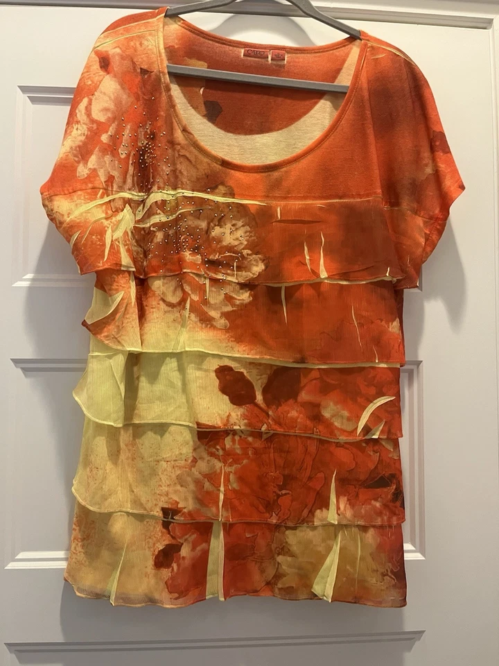 Lot of 10 Women's Tops Shirts Blouses Work Muitlicolor Large XLarge XL Tanks - Image 4 of 4