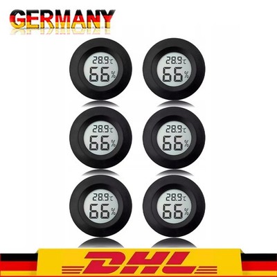 6 Digital Hygrometer Slim Mini Thermometer Luftfeuchtigkeit Temperaturmesser DHL
